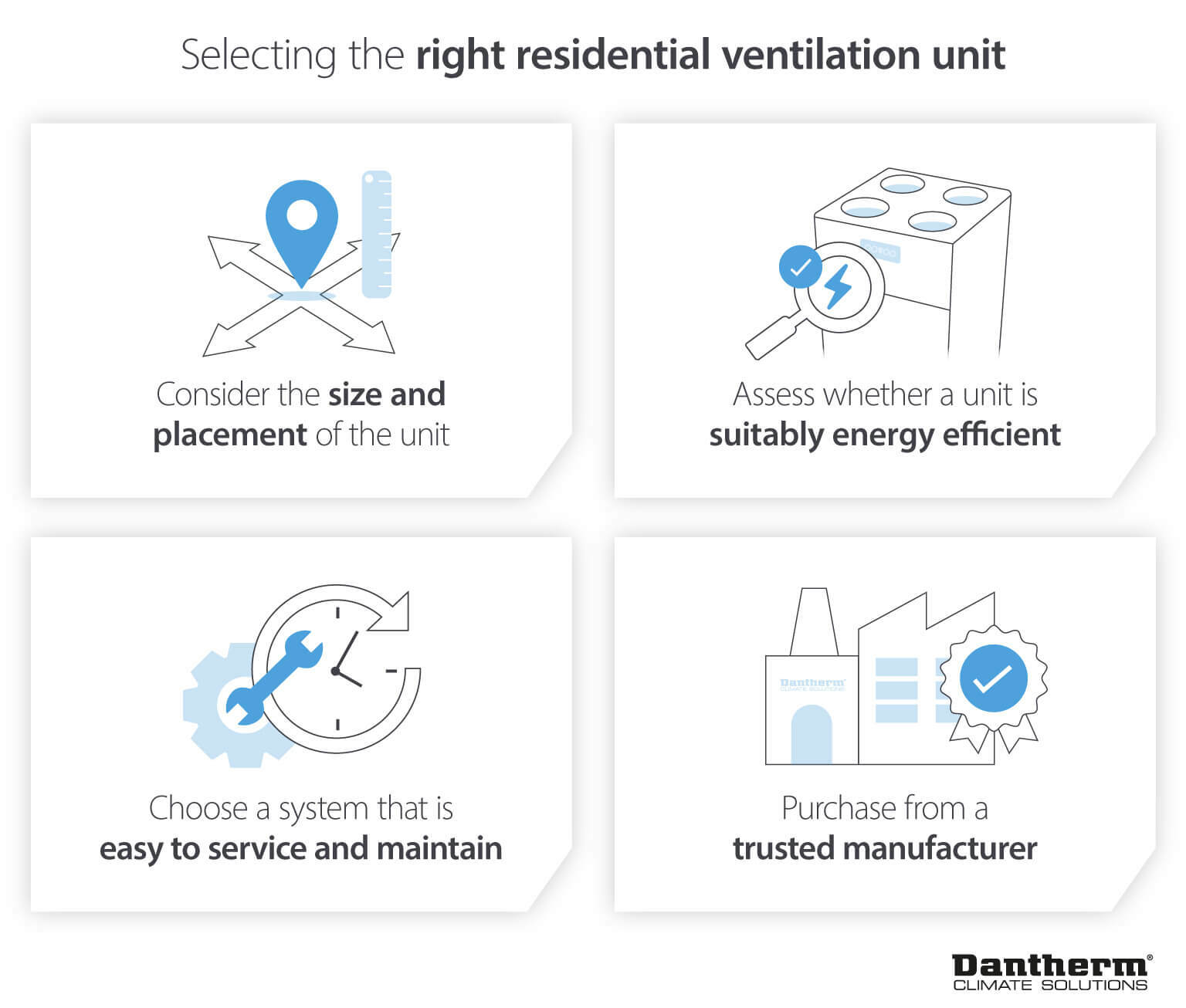 How to select the ideal residential ventilation unit or system to maximise energy efficiency - infographic
