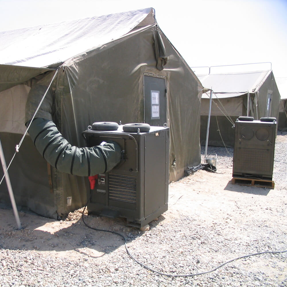 Dantherm AC M7 installert i en militærleir