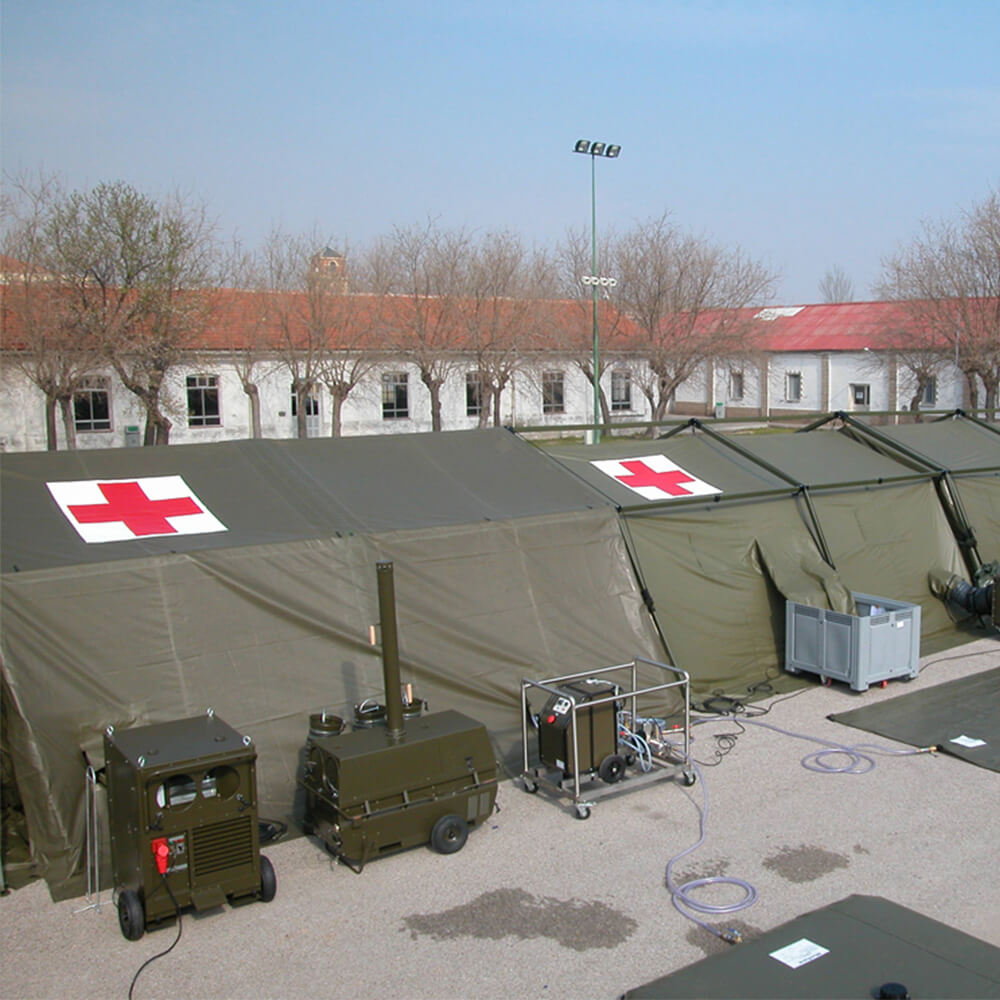 Installazione dell'ospedale da campo Dantherm VA-M40 MKII